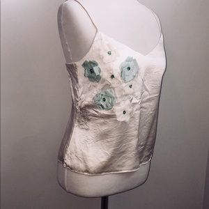 Banana Republic Silk Cami With Floral Appliqué